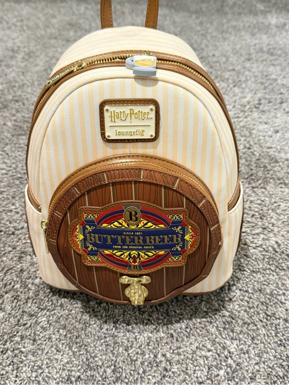 Loungefly Harry Potter Butterbeer Mini Backpack - Cream & Brown